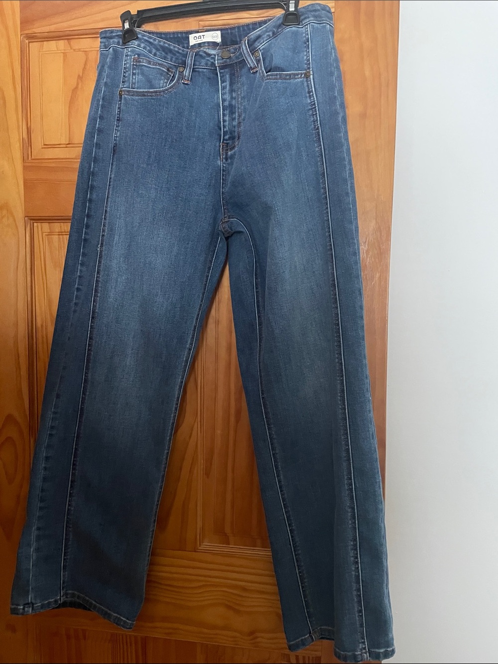 Oat New York Wide-Leg Jeans in Medium Blue